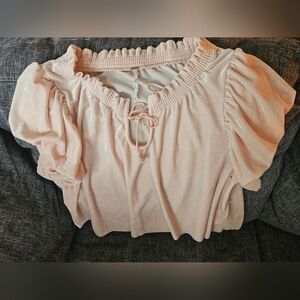 Free People Terese Pink Velvet Boho Top. Medium. 21ptp